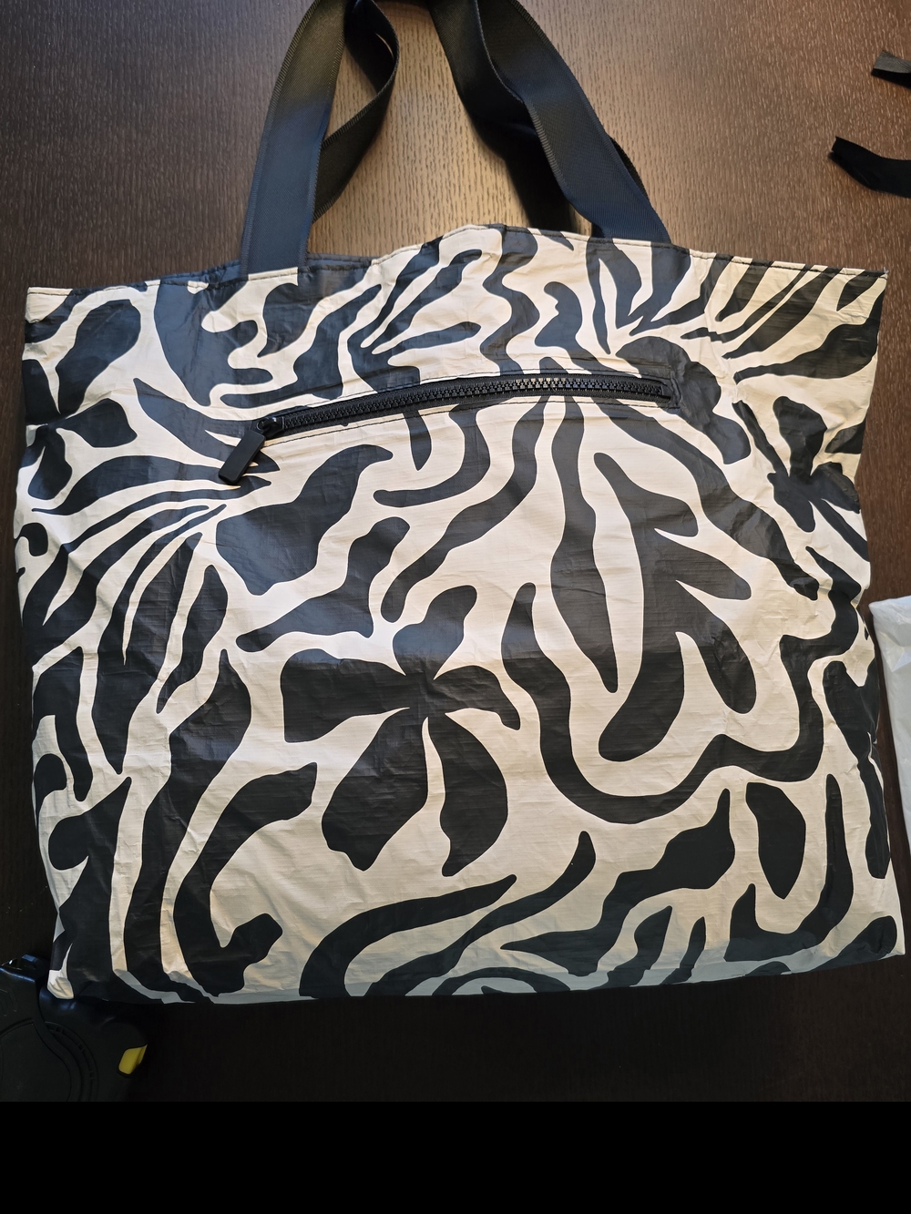 ALOHA Collection Float Day Tripper Black On Sandstone Zebra-Print Tote
